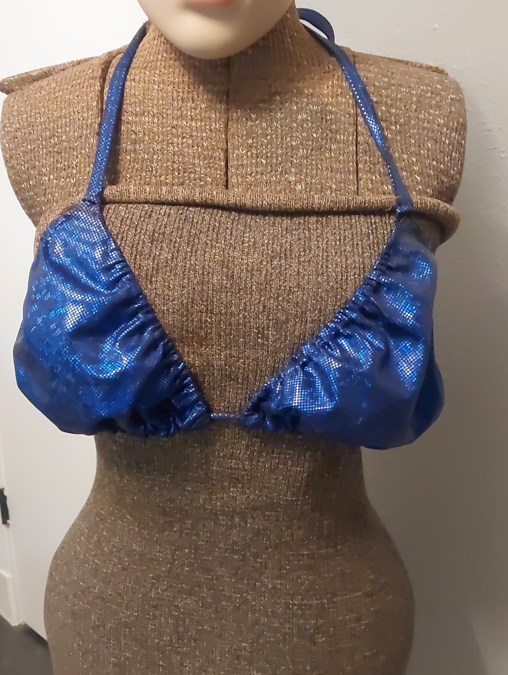 Shimmering Sapphire Blue Triangle Bandeau